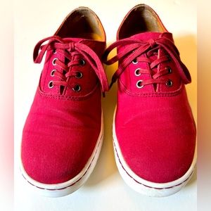 Dr Martens UK 8 Red Canvas low tops